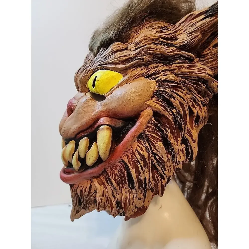 Vintage 2003 Paper Magic Group Bug Eye Werewolf Wolf Man Halloween Mask Don Post